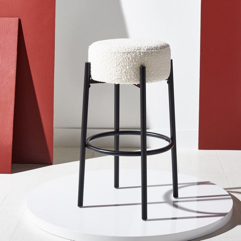 Safavieh Paisleigh Metal Leg Barstool - Ivory