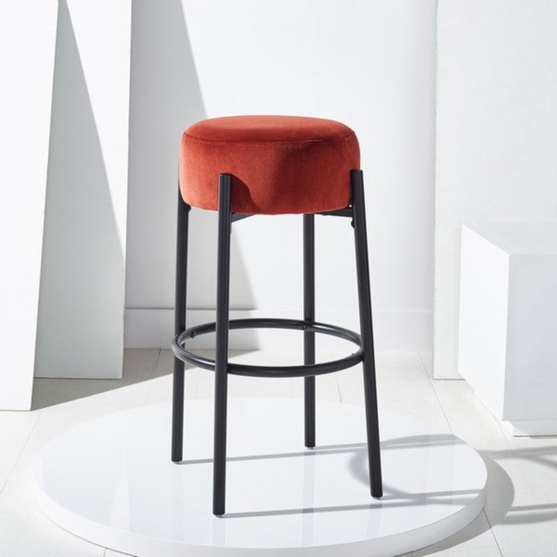 Safavieh Paisleigh Metal Leg Barstool - Rust