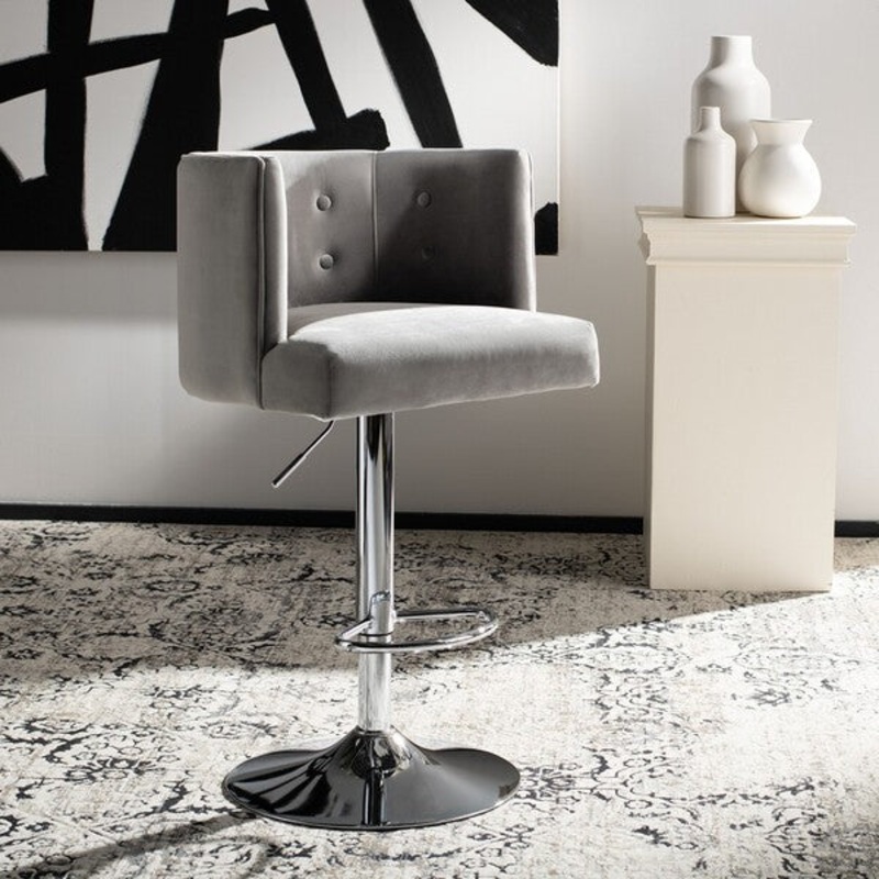 Safavieh Zayna AdjusTable Barstool - Light Gray