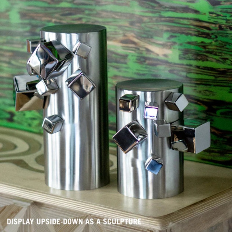 Cubus 8"H Vase Sculpture By Gold Leaf Design Group
