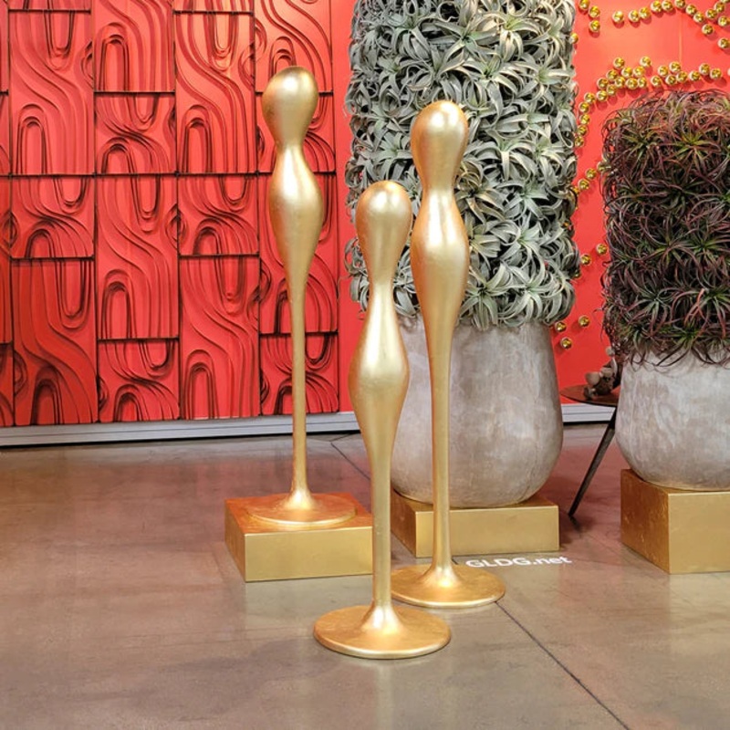 Fiberglass Ghost Sculpture 61"H Gold L By Gold Leaf Design Group