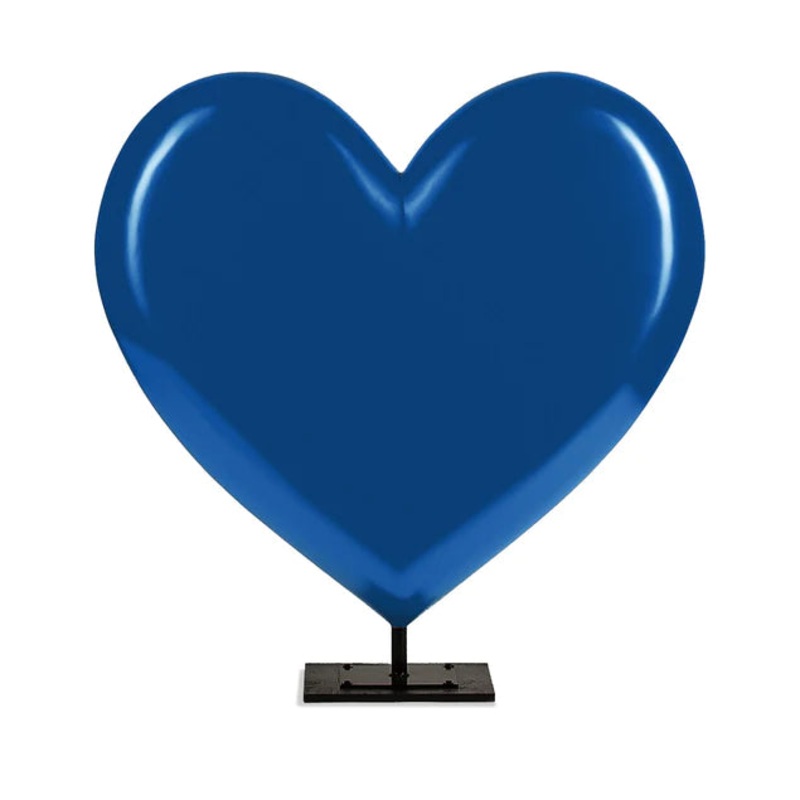 Fiberglass Heart Throb Sculpture, Blue By Gold Leaf Design Group