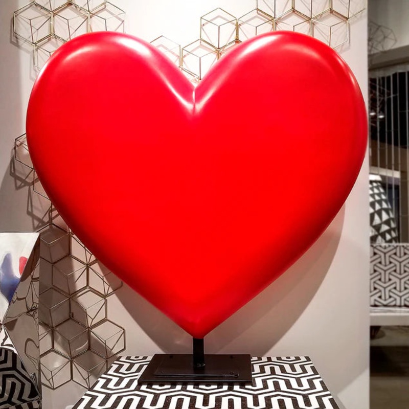 Fiberglass UV  Heart Throb Sculpture, R By Gold Leaf Design Group
