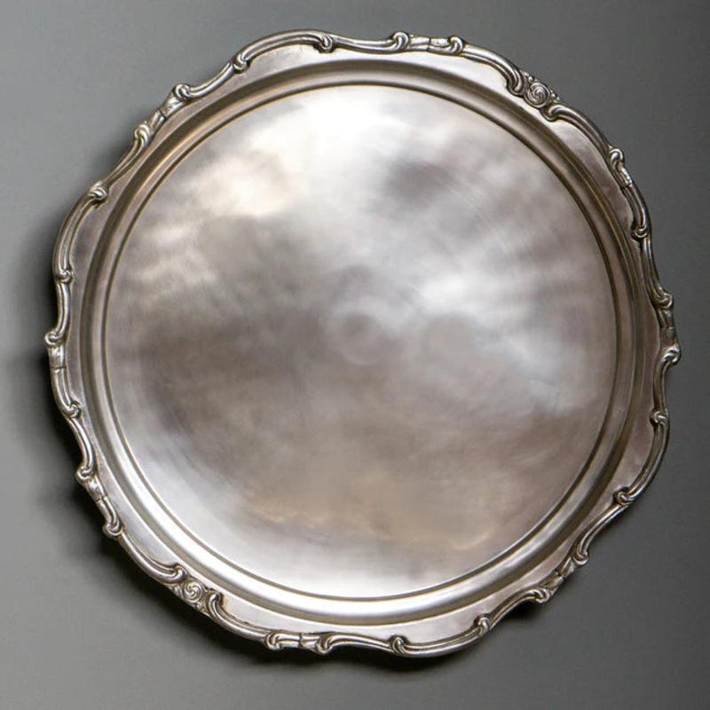 Pewter Platter 20.75"D Round W By Gold Leaf Design Group