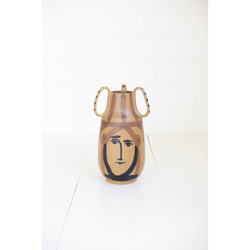 Ceramic Face With Handles By Kalalou