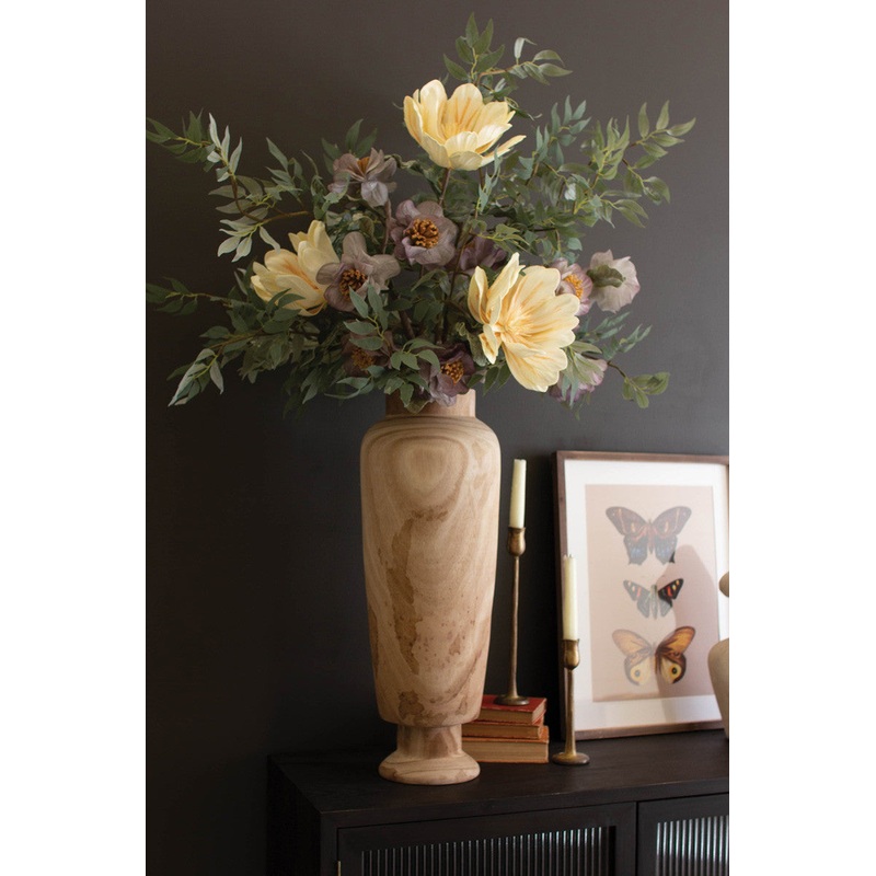 Tall Wooden Vase By Kalalou