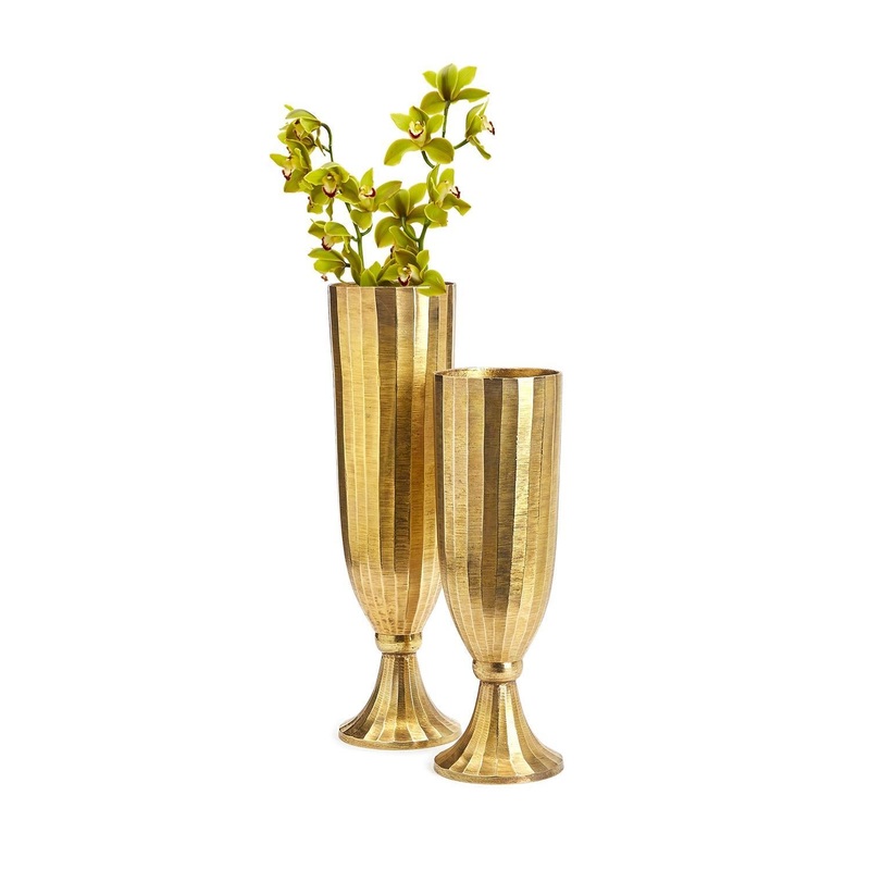 Golden Pedestal Vase Set Of 4 By Tozai Home