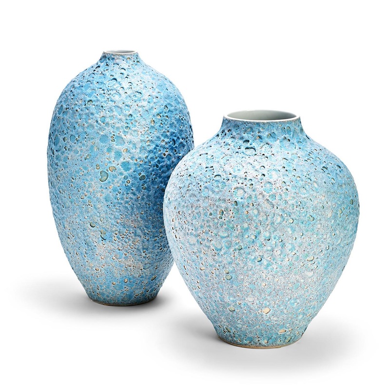 Turquoise Texture Vase Set Of 2 By Tozai Home