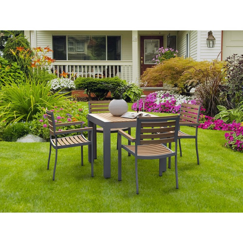Seville 5-Pieces Square Dining Set By Anderson Teak