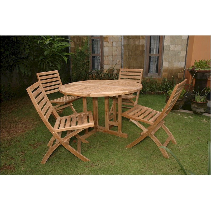 Andrew Butterfly Folding 5-Pieces Dining Set By Anderson Teak