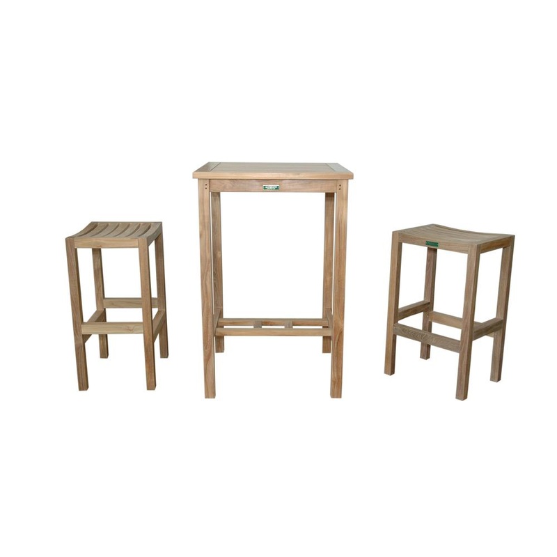 Bahama Montego 3-Pieces Square Bar Set By Anderson Teak