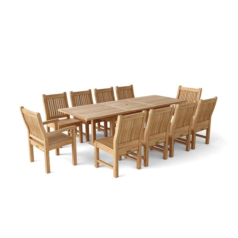 Bahama Sahara 11-Pieces 8' Rectangular Dining Set By Anderson Teak