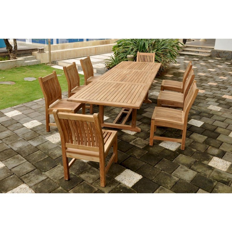 Bahama Sahara 9-Pieces 10' Rectangular Dining Set By Anderson Teak