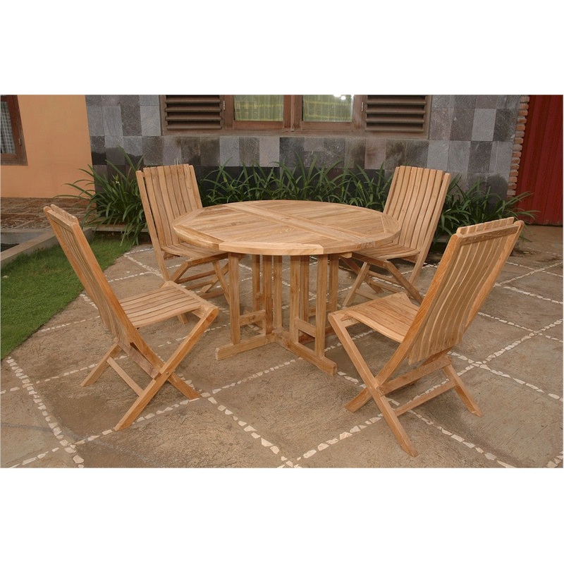 Butterfly Comfort 5-Pieces Dining Table Set By Anderson Teak