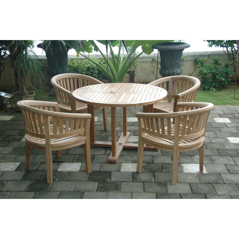 Tosca 5-Pieces Dining Table Set By Anderson Teak