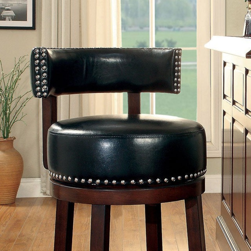 Shirley Contemporary 24" Barstool, Black Finish, Set Of 2 By Benzara