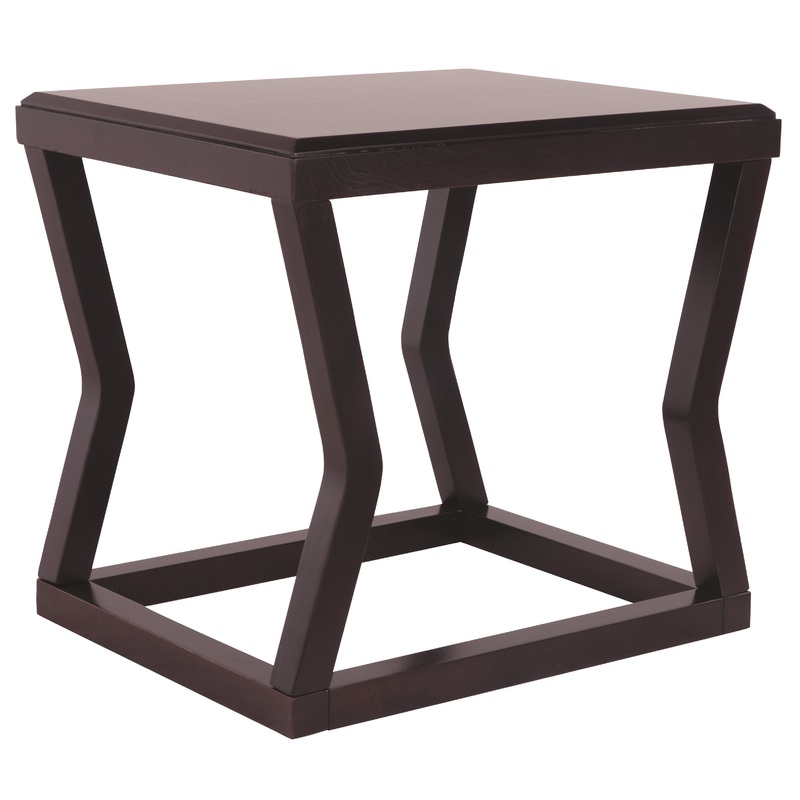 Wooden End Table With Rectangular Top And Sturdy Angular Legs, Brown By Benzara