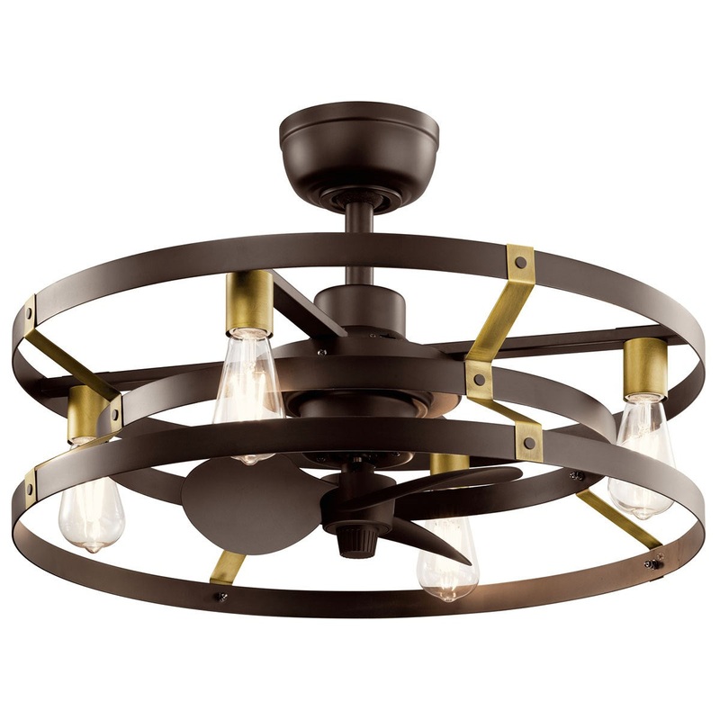 Cavelli 13"Ceiling Fan in Satin Natural Bronze