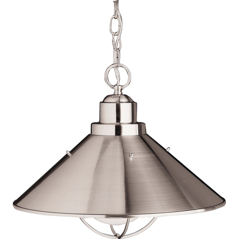 Seaside One Light Outdoor Pendant in Brushed Nickel