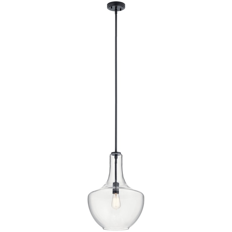 Everly One Light Pendant in Black