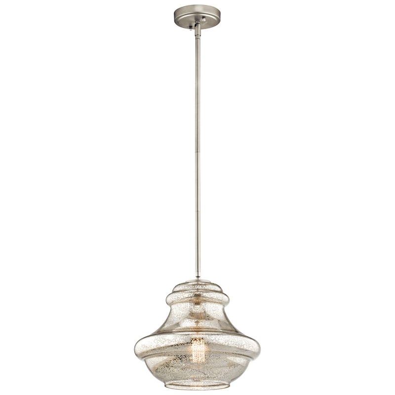 Everly One Light Pendant in Brushed Nickel