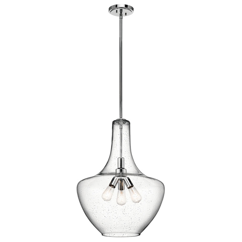 Everly Three Light Pendant in Chrome