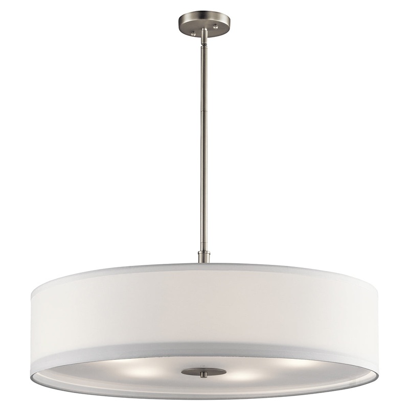 Five Light Pendant in Brushed Nickel