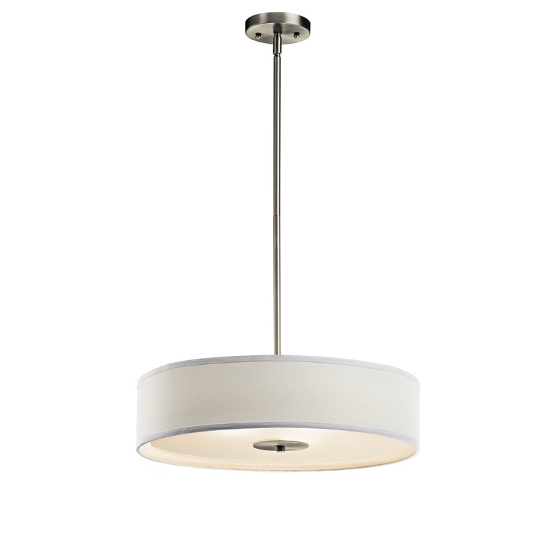 Three Light Pendant/Semi Flush Mount in Brushed Nickel