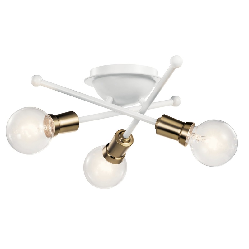 Armstrong Three Light Flush Mount in White