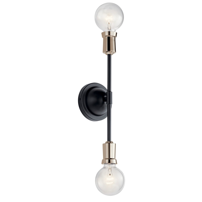 Armstrong Two Light Wall Sconce in Black