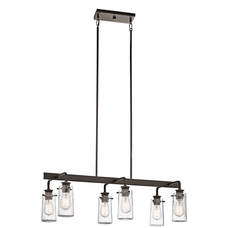Braelyn Six Light Linear Chandelier in Olde Bronze