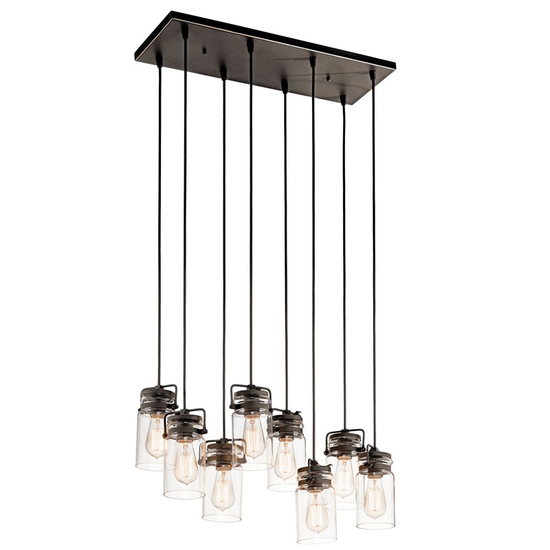 Brinley Eight Light Linear Chandelier in Olde Bronze