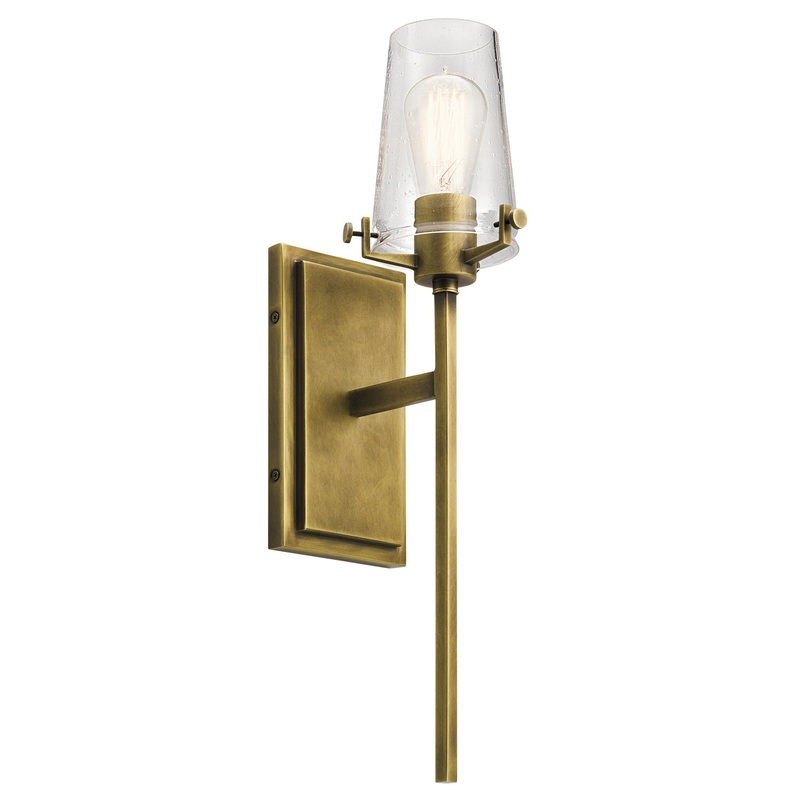 Alton One Light Wall Sconce in Natural Brass