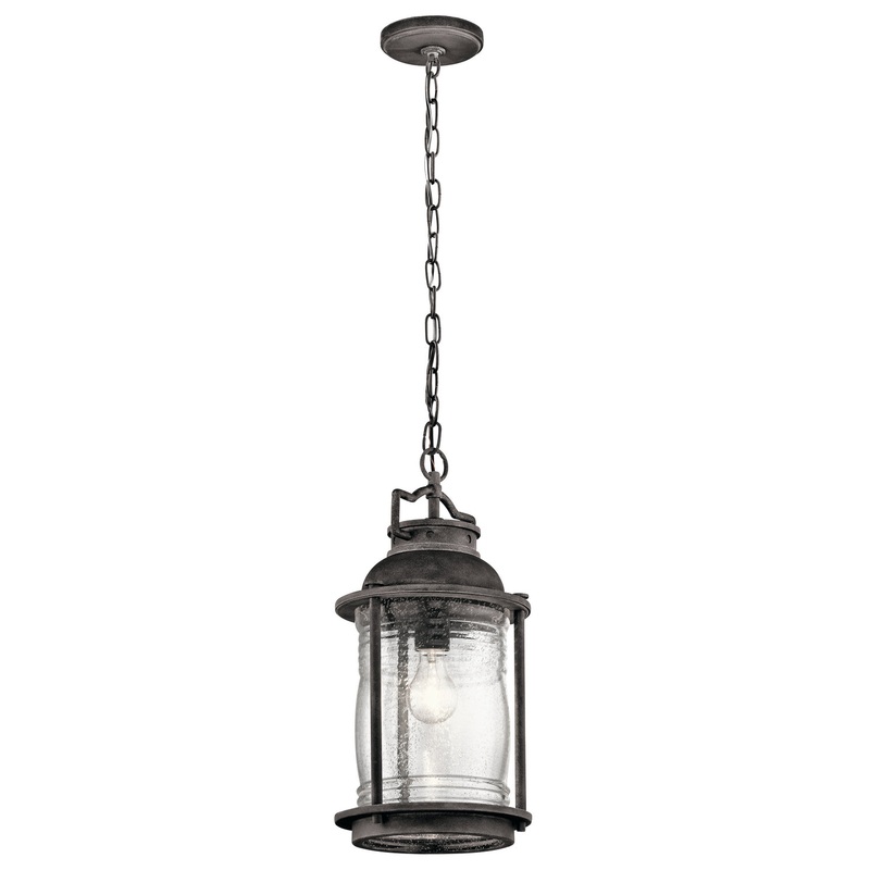 Ashland Bay One Light Outdoor Pendant in Weathered Zinc