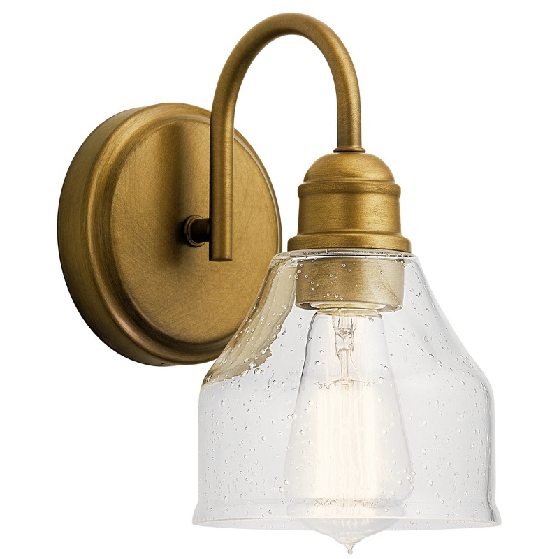 Avery One Light Wall Sconce in Natural Brass