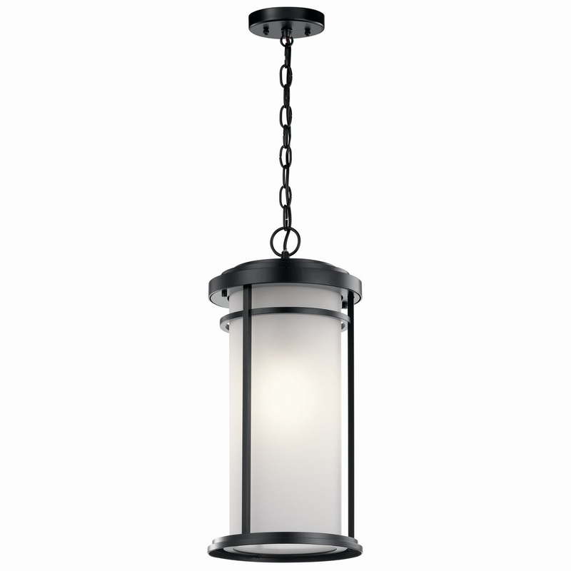 Toman One Light Outdoor Pendant in Black
