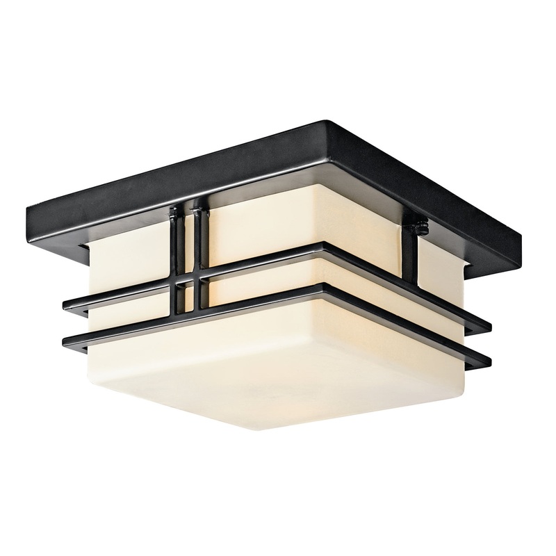 Tremillo Two Light Outdoor Ceiling Mount in Black