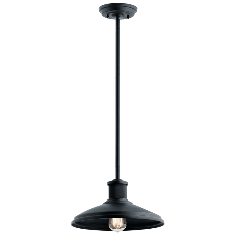 Allenbury One Light Outdoor Pendant/Semi Flush Mount in Textured Black