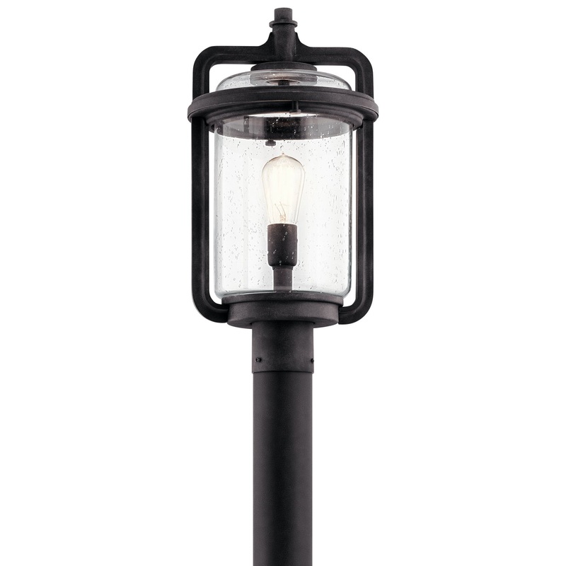 Andover One Light Outdoor Post Mount in Weathered Zinc