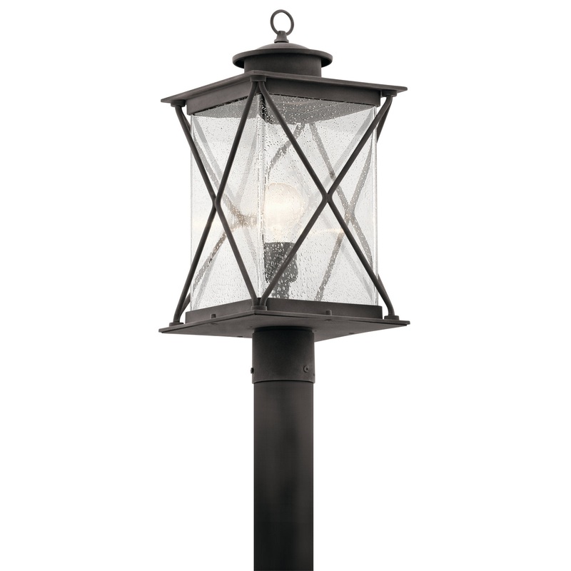 Argyle One Light Outdoor Post Mount in Weathered Zinc