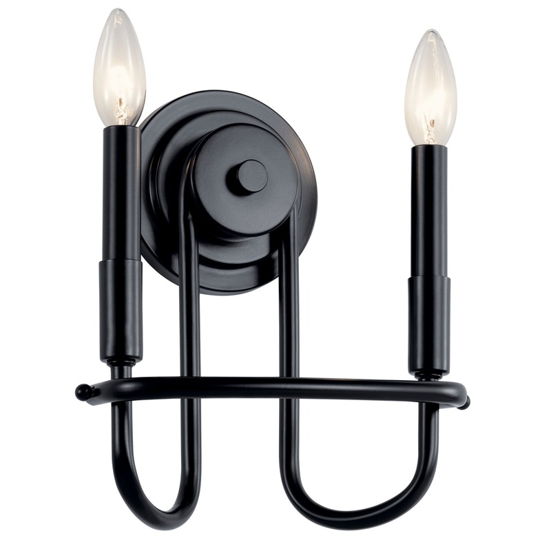 Capitol Hill Two Light Wall Sconce in Black