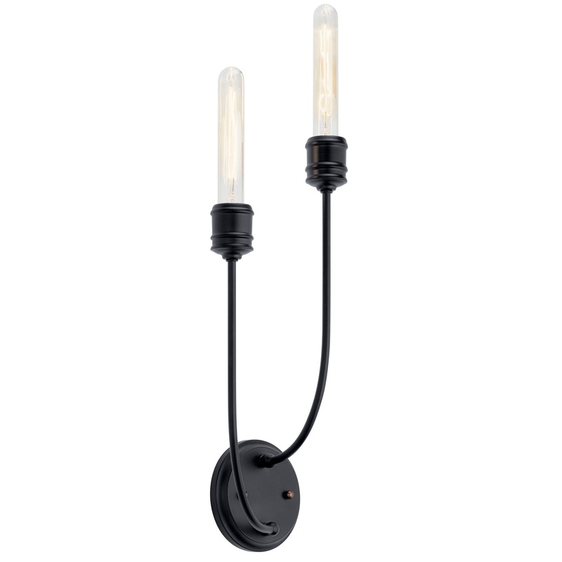 Hatton Two Light Wall Sconce in Black