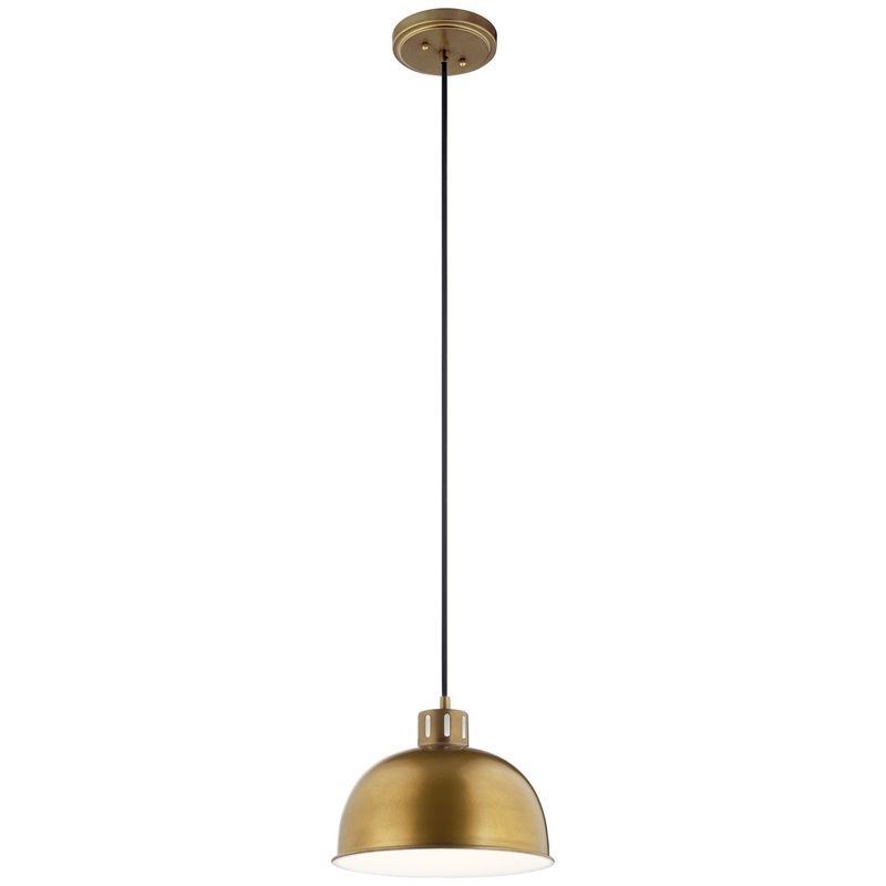 Zailey One Light Pendant in Natural Brass