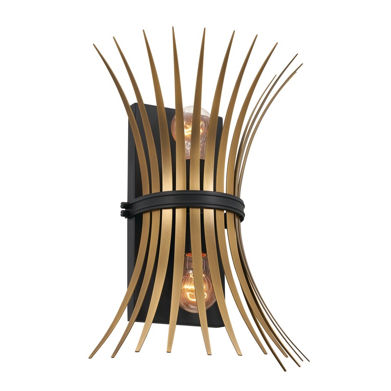 Baile Two Light Wall Sconce in Black