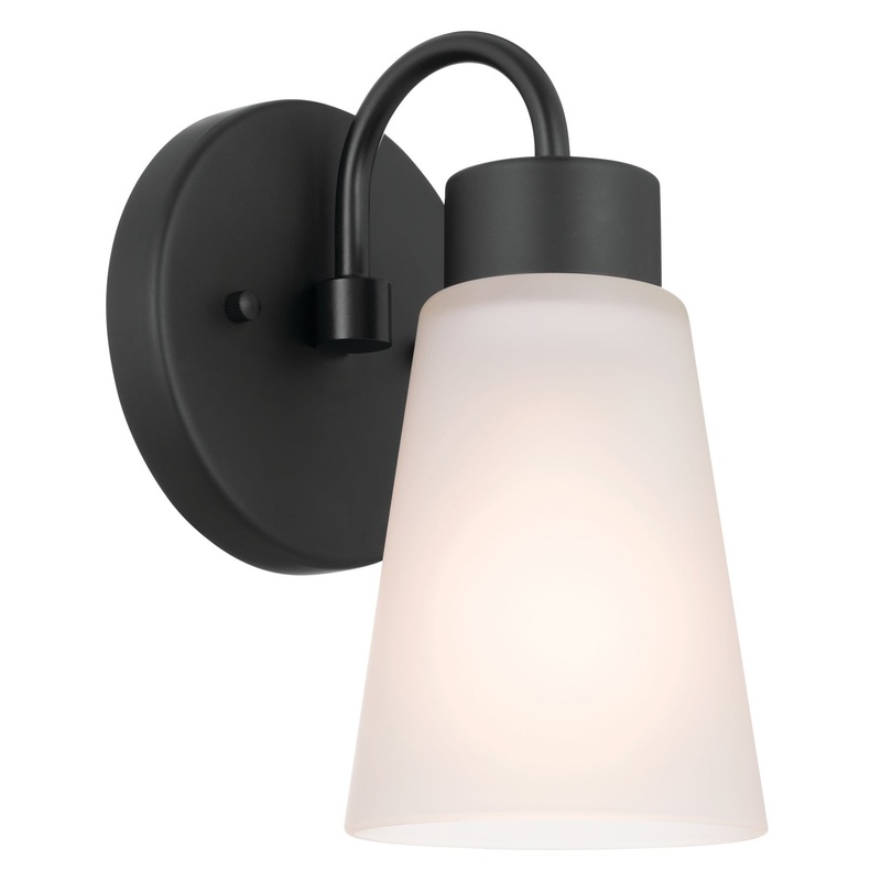 Erma One Light Wall Sconce in Black