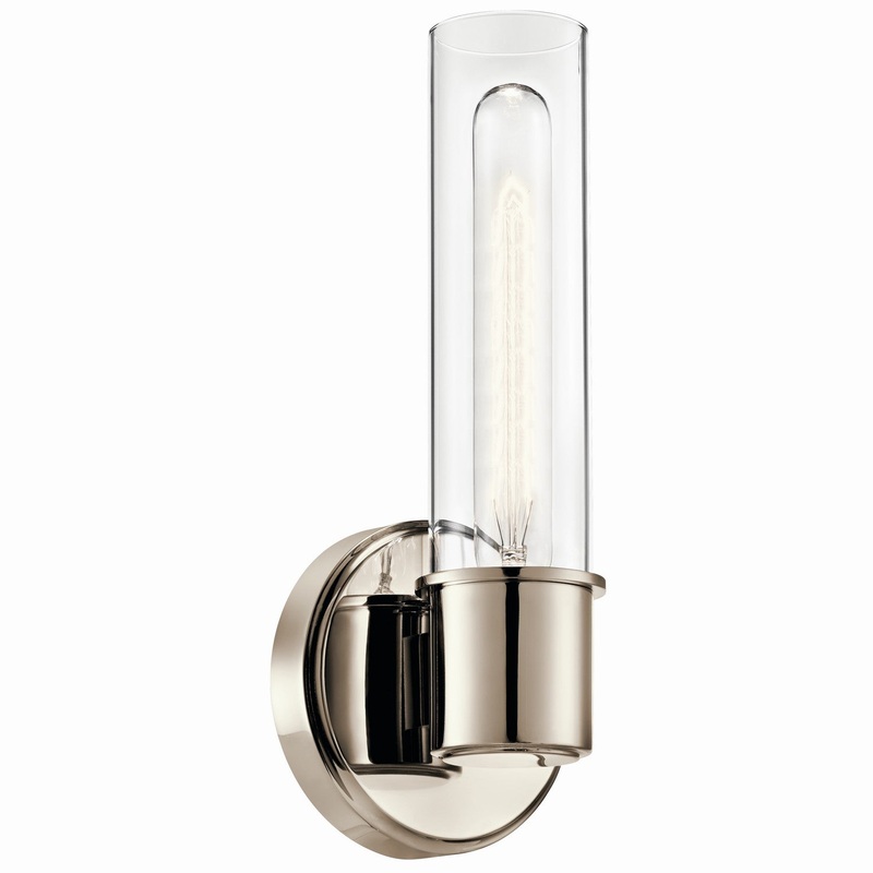 Aviv One Light Wall Sconce in Polished Nickel