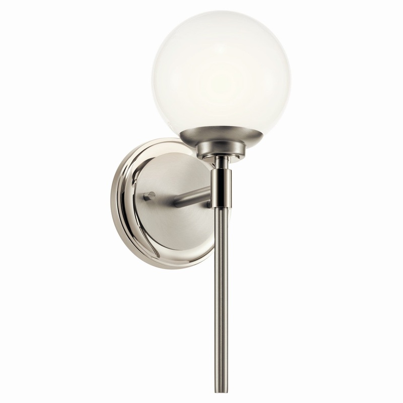 Benno One Light Wall Sconce in Polished Nickel