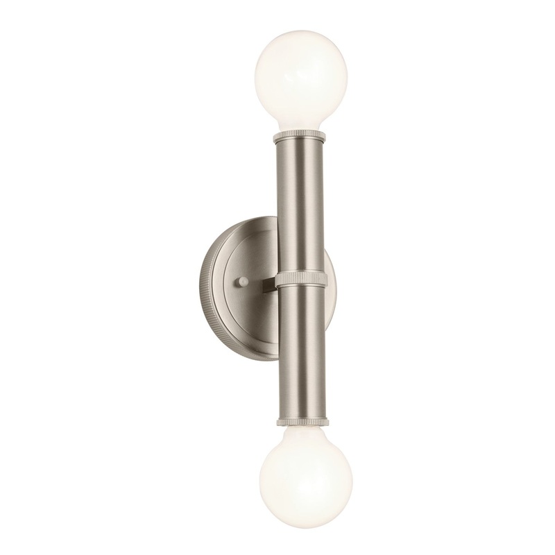 Torche Two Light Wall Sconce in Brushed Nickel